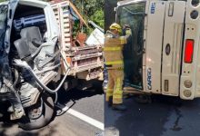 Studio Notícias | Studio TV Acidente deixa dois feridos em colisão frontal na BR-470, em Bento Gonçalves; fato envolveu caminhão com placas de Paraí