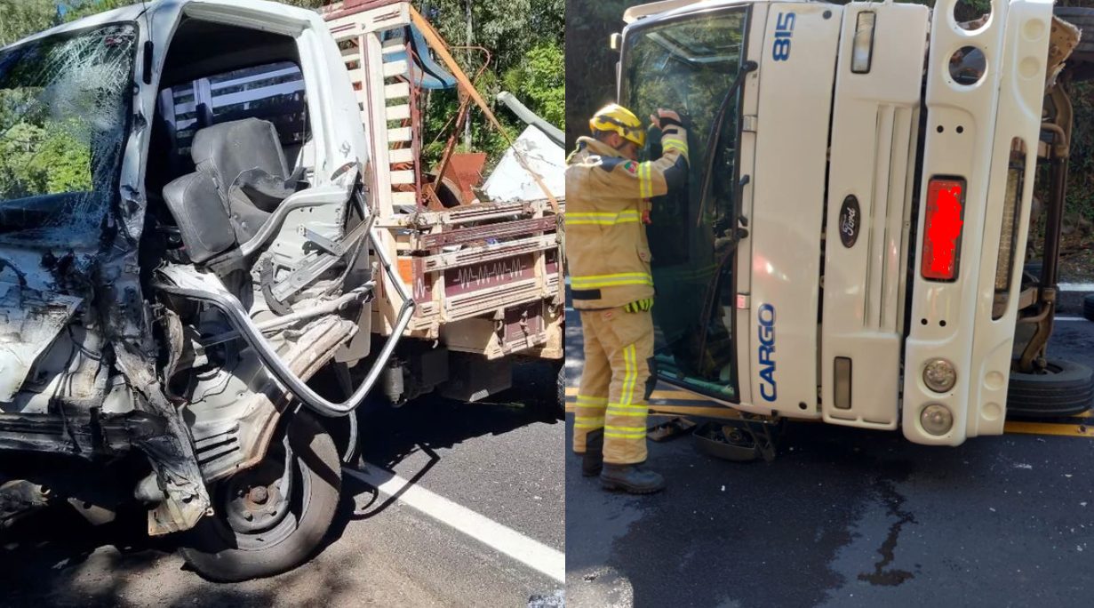 Acidente deixa dois feridos em colisão frontal na BR-470, em Bento Gonçalves; fato envolveu caminhão com placas de Paraí 1 Studio Notícias | Studio TV Acidente deixa dois feridos em colisão frontal na BR-470, em Bento Gonçalves; fato envolveu caminhão com placas de Paraí