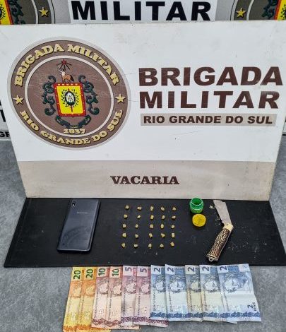 Studio Notícias | Studio TV Brigada Militar prende homem com 25 pedras de crack em Vacaria