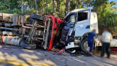 Studio Notícias | Studio TV Carreta tomba e colide de frente com caminhão na ERS-122 entre Antônio Prado e Ipê; fato envolve caminhão com placas de Nova Bassano