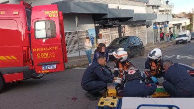 Studio Notícias | Studio TV Colisão entre carro e moto deixa motociclista ferida em Bento Gonçalves
