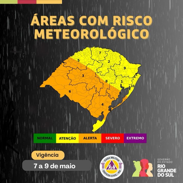 Defesa Civil emite alertas para temporais com granizo e ventos fortes entre quarta e sexta-feira 1 Studio Notícias | Studio TV Defesa Civil emite alertas para temporais com granizo e ventos fortes entre quarta e sexta-feira