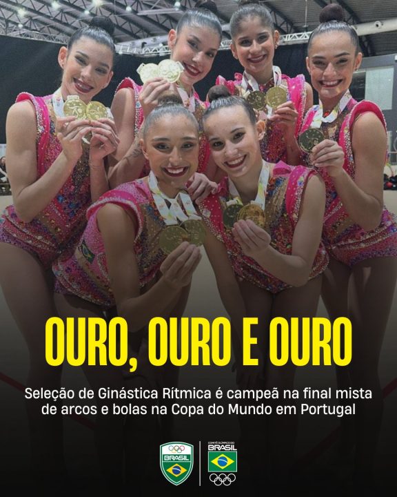 Ginástica Rítmica: Brasil fecha etapa da Copa do Mundo com três ouros 1 Studio Notícias | Studio TV Ginástica Rítmica: Brasil fecha etapa da Copa do Mundo com três ouros