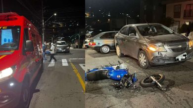 Studio Notícias | Studio TV Motociclista fica ferido em acidente entre carro e moto em Bento Gonçalves