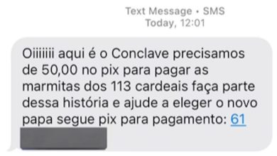 Studio Notícias | Studio TV Novo golpe pede Pix de R$ 50 para pagar ‘marmitas’ de cardeais no Conclave do novo Papa