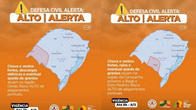 Studio Notícias | Studio TV Defesa Civil emite alerta para o Oeste e a Campanha no Rio Grande do Sul