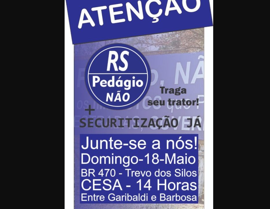 Protesto contra instalação de pedágios ocorre neste final de semana na BR 470 1 Studio Notícias | Studio TV Protesto contra instalação de pedágios ocorre neste final de semana na BR 470