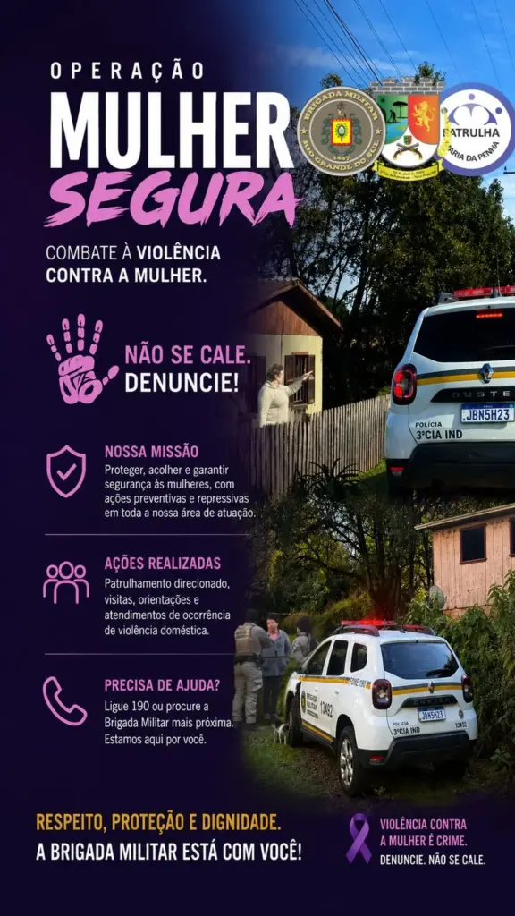 Brigada Militar de Nova Prata finaliza Operação Mulher Segura no mês de junho - Studio TV