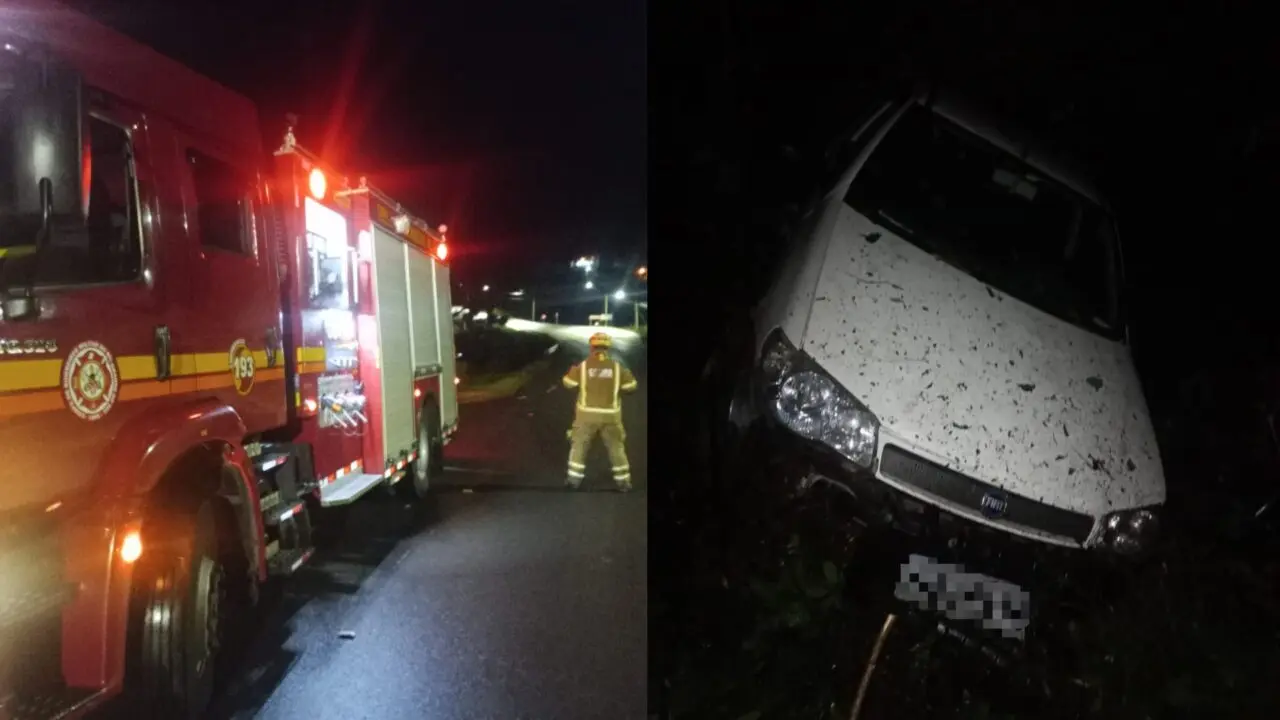 Fiat Strada sai da pista e colide contra barranco no interior de Bento Gonçalves - Studio TV