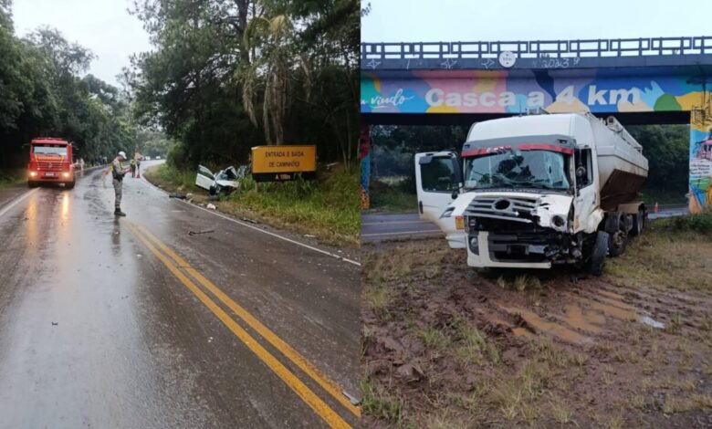 Homem morre e três pessoas ficam feridas em grave acidente na ERS-324, em Casca - Studio TV