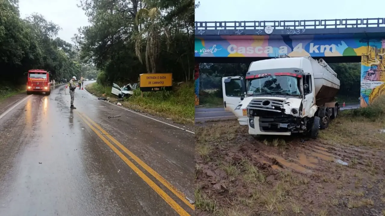 Homem morre e três pessoas ficam feridas em grave acidente na ERS-324, em Casca - Studio TV