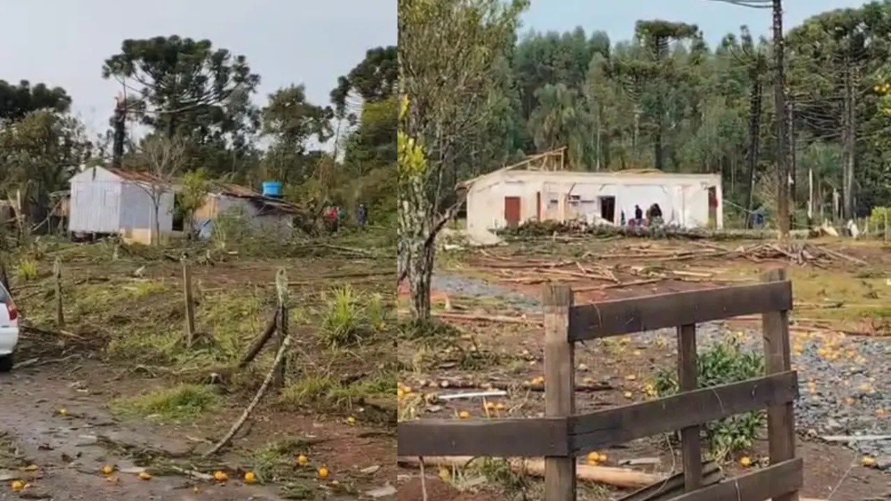 Possível tornado causa destruição na comunidade de Imbú, no Paraná; veja fotos - Studio TV