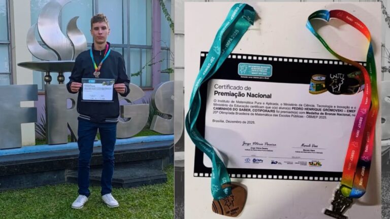 Aluno de Cotiporã é premiado na OBMEP com medalhas nacional e regional - Studio TV