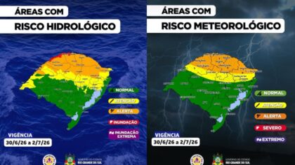 Defesa Civil alerta para chuva intensa, granizo e risco de inundação no RS - Studio TV