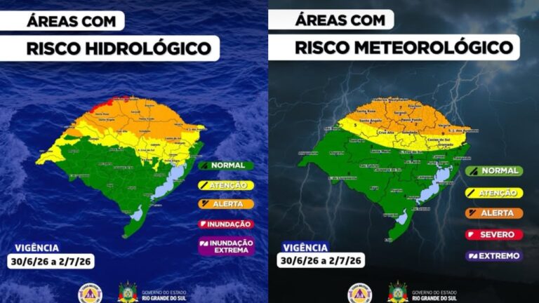 Defesa Civil alerta para chuva intensa, granizo e risco de inundação no RS - Studio TV
