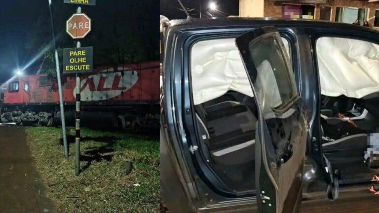 Trem atinge caminhonete em cruzamento e bloqueia avenida em Ijuí - Studio TV