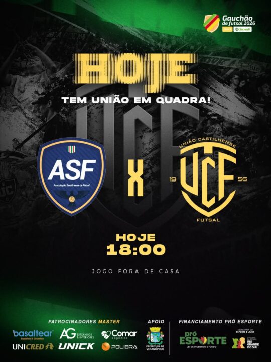 União Castilhense enfrenta a ASF neste sábado pelo Gauchão de Futsal Série B - Studio TV
