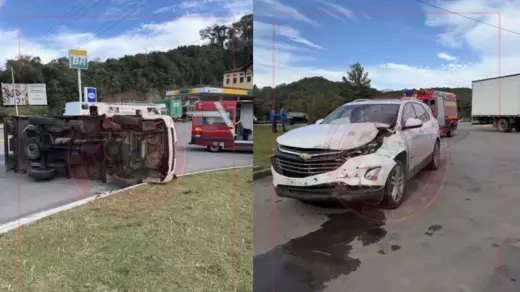 Acidente entre carro e caminhão deixa uma pessoa ferida na BR-470, em Garibaldi - Studio TV