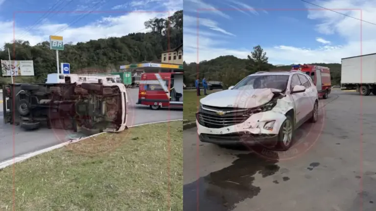 Acidente entre carro e caminhão deixa uma pessoa ferida na BR-470, em Garibaldi - Studio TV