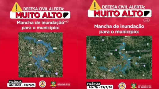 Alerta vermelho: Defesa Civil emite alerta muito alto para inundação do Rio Taquari em Lajeado e Arroio do Meio - Studio TV