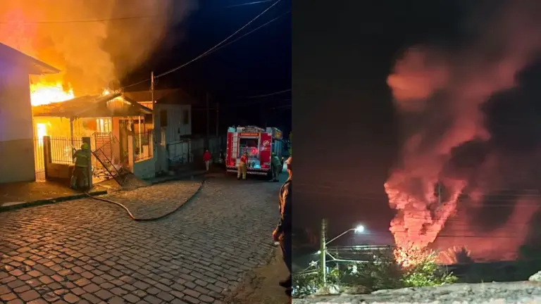 Bombeiros controlam incêndio e salvam casas vizinhas em Guaporé - Studio TV