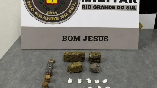 Brigada Militar prende suspeito com drogas fracionadas em Bom Jesus - Studio TV
