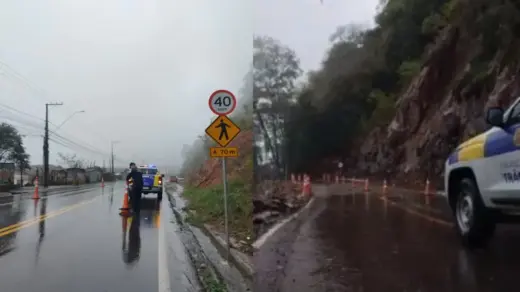 Chuvas provocam bloqueio de meia pista em duas vias de Bento Gonçalves - Studio TV