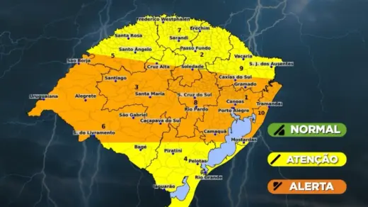 Defesa Civil alerta para tempestades severas, granizo e chuva de até 200 mm no RS - Studio TV