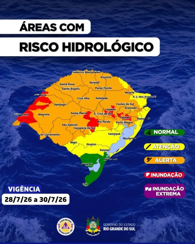 Defesa Civil alerta para tempestades severas, tornados e risco de inundação no Rio Grande do Sul - Studio TV