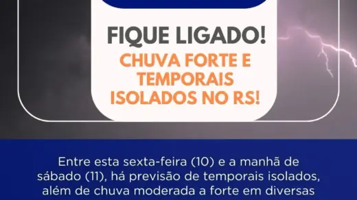 Defesa Civil alerta para temporais isolados e chuva forte no Rio Grande do Sul - Studio TV