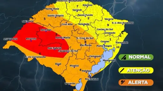 Defesa Civil atualiza alerta para tempestades severas, granizo e risco de tornados no RS - Studio TV