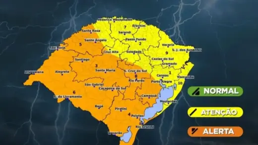 Defesa Civil atualiza alerta para temporais severos, granizo e risco de tornados no Rio Grande do Sul - Studio TV