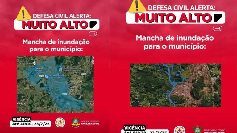 Defesa Civil emite alerta de risco muito alto para inundações nos rios Taquari e Caí - Studio TV