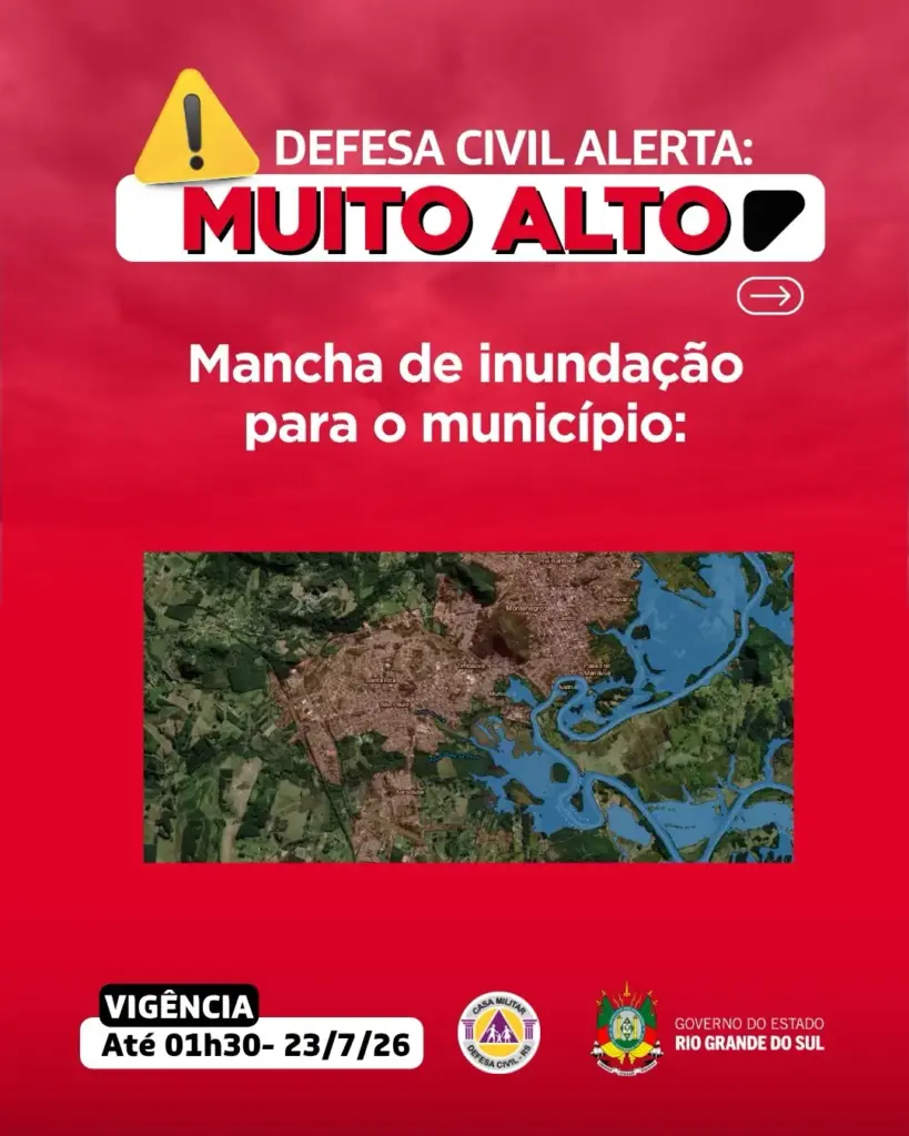 Defesa Civil emite alerta de risco muito alto para inundações nos rios Taquari e Caí - Studio TV