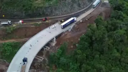 DNIT libera uma faixa do Viaduto A na BR-470/RS, na Serra das Antas - Studio TV