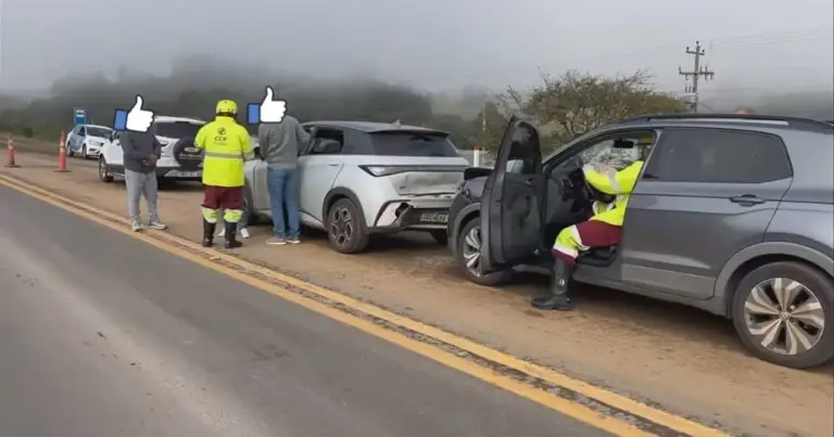 Engavetamento entre três veículos deixa passageira ferida na BR-386, em Soledade - Studio TV