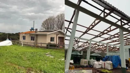Fortes ventos causam estragos no interior de São José do Ouro - Studio TV