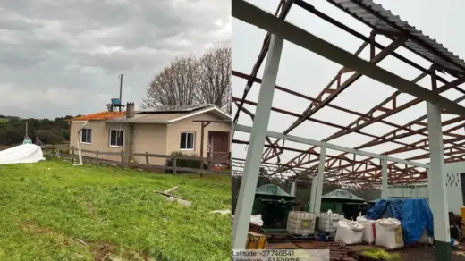 Fortes ventos causam estragos no interior de São José do Ouro - Studio TV