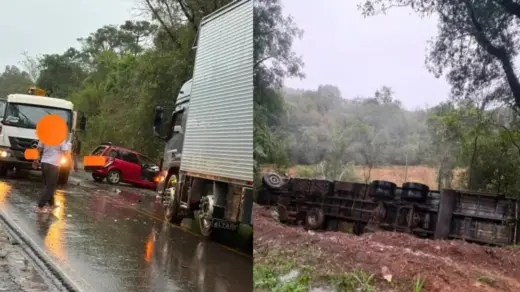 Grave acidente entre carro e caminhão deixa feridos na ERS-324, em Nova Araçá - Studio TV