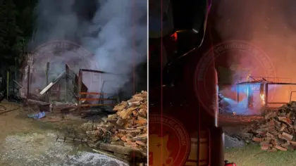 Incêndio atinge galpão na Linha Brasília, em Garibaldi - Studio TV