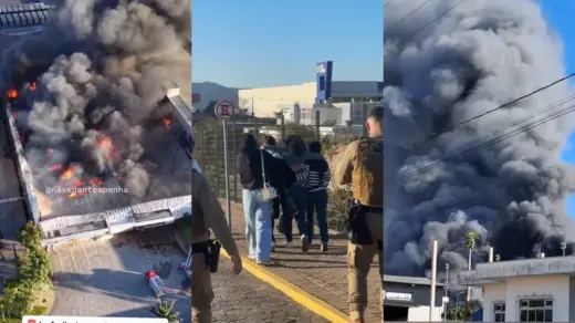 Incêndio de grandes proporções destrói fábrica da Colcci em Itajaí - Studio TV