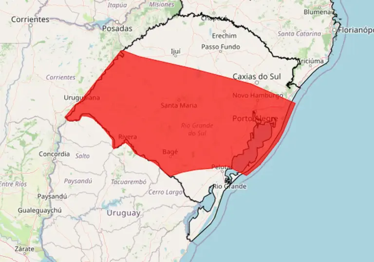 INMET emite alerta de grande perigo para chuva intensa em várias regiões do Rio Grande do Sul - Studio TV