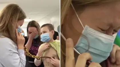 Mãe ouve coração da filha transplantado em menino de 12 anos que venceu luta contra leucemia - Studio TV