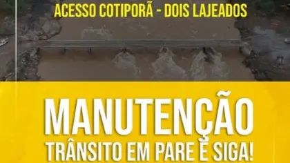 Manutenção na ponte sobre o Rio Carreiro terá trânsito em pare e siga entre Cotiporã e Dois Lajeados - Studio TV