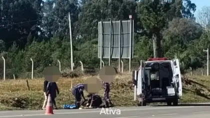 Motociclista fica ferido em acidente na BR-470, em Nova Prata - Studio TV