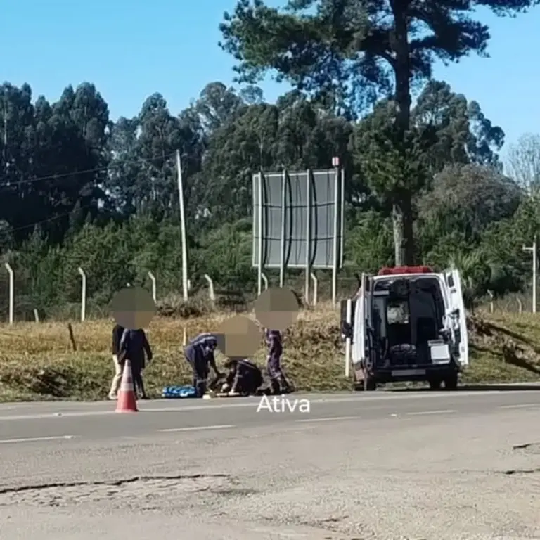 Motociclista fica ferido em acidente na BR-470, em Nova Prata - Studio TV