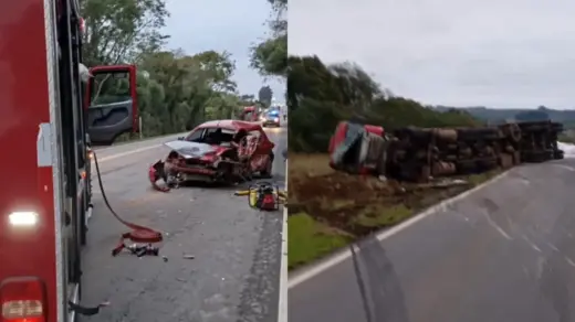 Motorista morre após colisão entre carro e carreta na BR-392 em São Sepé - Studio TV