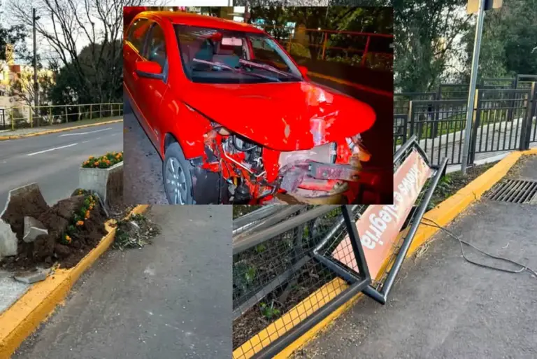 Motorista perde o controle de carro e atinge canteiro central em Carlos Barbosa - Studio TV