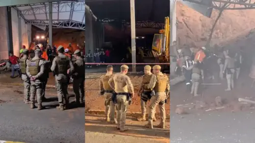 Operários morrem soterrados após desabamento em obra em SC - Studio TV
