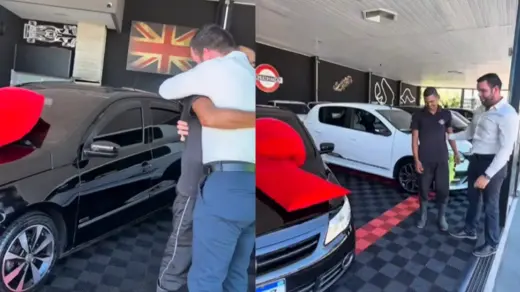 Patrão presenteia funcionário com carro e emociona as redes sociais - Studio TV